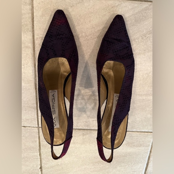 Via Spiga Slingback Heels deep plum/purple size 8.5 - Picture 6 of 13